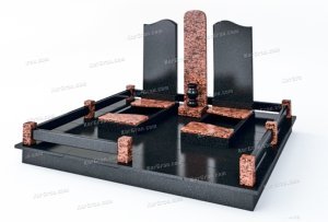 мемориальный комплекс с красным гранитом